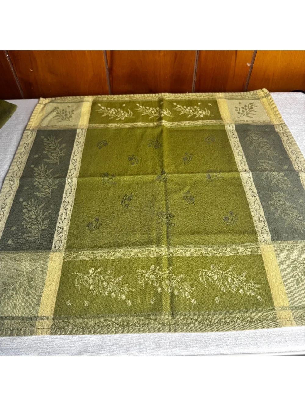 Vintage Tessitura Pardi Set of 4 Olive Green Cotton Napkins 20 Inch Table Linens